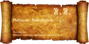 Mehsam Makabeus névjegykártya